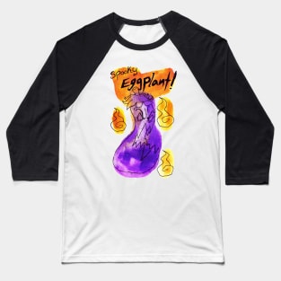 Spooky Eggplant Watercolor Baseball T-Shirt